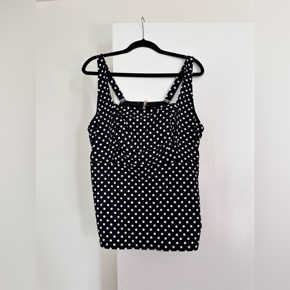 Lands End polka dot tankini top